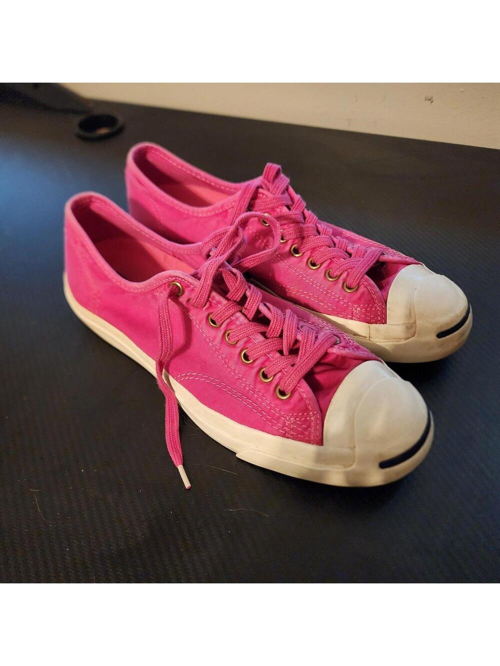 EUC Pink Converse 9.5 jack Purcell so adorable tennis shoes sneakers
